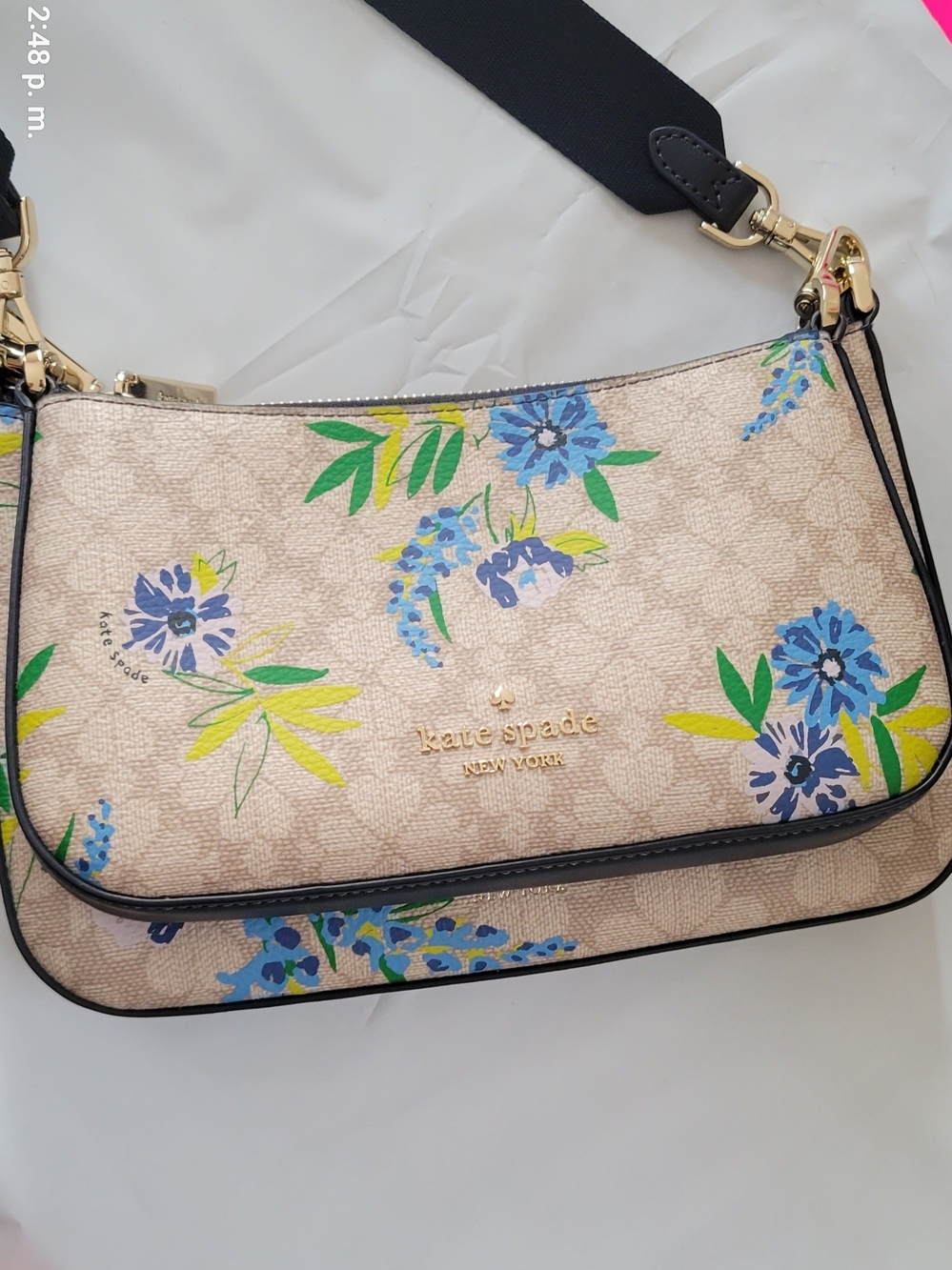 kate spade New York Beige Floral Crossbody Bag